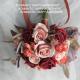 Lifelike Rose Artificial Bridesmaid Bouquets For Wedding Custom