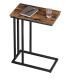 Metal Base and Wooden top C Shaped Side Table - for Home Decor Tables, Coffee Table - Black