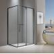 Rectangular matt black stainless steel shower enclosure 900*1400 with one hinge door and two fixed panels