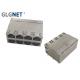 4 Channels Non POE Stacked Magnetic RJ45 Connector