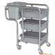 Customized Collapsible Bucket Stainless Steel Serving Cart With 3 Tier