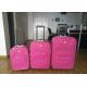Pink Eva Trolley Luggage 3 Pieces Set With 8 Transparent Wheels AZO Certification