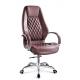 Brown Luxury Executive Office Chairs With Arms And Wheels Customized Size