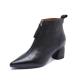 S324 Simple Top Layer Cowhide Pointed High-Heeled Women'S Short Boots, All-Match Fashion Increased Autumn And Winter War