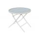 Wipe - Clean Surface Garden Steel Table , 5mm Tempered Glass Outdoor Table