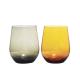 550ml Gradient Yellow Gray Personalised Glass Coffee Mugs Egg Shaped