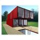 Vacation Prefabricated Container House , Red Color Shipping Container Buildings