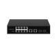 8 Port PoE Fiber Switch Gigabit Unmanaged 120W Budget 250-Meter PoE Extender