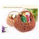 wicker egg baskets willow picnic baket with handle hand made manuafcturer brown color