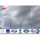 138 KV Transmission Line Electrical Power Pole , Steel Transmission Poles