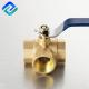 Manual ISO5211 Brass SS Three Way Ball Valve 180C Water Oil Gas