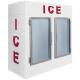 Double Door Indoor refrigerated storage bagged ice storage bin freezer