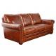Three Seater Leather Couch 211cm Vintage Leather Sofas European Style