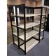 Anti Rust Free Standing Shop Shelves , Wood Shelves With Metal Frame