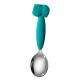 Green SS Silicone Spoon And Fork Kids Self Weaning Spoon CPC Approval