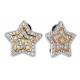 Rosegold Star shape Brass earrings with Clear AAA CZ stones for women & girls