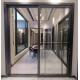 Black Narrow Frame Double Glass Aluminium Sliding Doors For Meeting Room