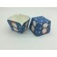 Navy Blue Square Cupcake Liners Souffle Pastry Muffin Paper Liners Winter Snowman Pattern