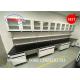 Corrosion Resistant Chemistry Lab Workbenches Cost with Multiple Cabinets and C Shaped Frame for Chemical Laboratories