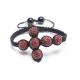 Shamballa Cross Bracelet, Red Crystal Pave Alloy Beads