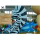 Life Size Amusement Park Customized Cute Cartoon Fiberglass Animal Zebra Statues