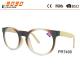 Classic culling reading glasses with PC frame,wooden temple , suitable for men and women and men