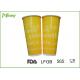 Yellow Orange Color Printed Cold Drink insulated paper cups Shining And Beautiful