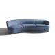 Living Room Curved Leather Sofa 3 Seats Metal Legs Cuatom With High Density Foam