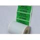Green color warranty void residue label with black serial number for security