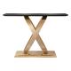 Customized Brass And Marble Console Table Satin Finish Ss Console Table