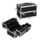 Black Makeup Vanity Case Cosmetic Box With Adjustable Dividers 4 Trays And 2