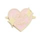 Customized Heart Shape Metal Logo Tag with Pink Background Superior and Handbags