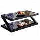 Contemporary Center Coffee Table With High Gloss Toughened Glass Top