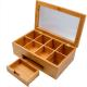 Contemporary Style Bamboo Storage Box Tea Bag Organizer With Drawer