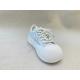 Heightening Sneakers PU White Leather Espadrilles With Pearl Flower