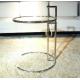 Eileen Gray Glass End Tables Stainless Steel Frame Simple Adjustable Height