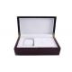 Brown Cufflink Gift Box / Men's Wooden Watch and Cufflinks Box Embossing Printing Handling