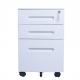 Under Desk Metal Mobile Pedestal , Short White Lockable Storage Cabinet