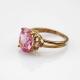 Fashion Jewelry Rose Gold Plated 925 Silver Ring 9mmx11mm Pink Cubic Zircon (R241)