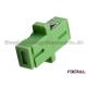 Green SC APC Optical Adapter With Mounting Hole For Duplex Single Mode Fiber