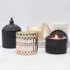 Transperant Glass Jar Candle Vessel Luxury Embossed Candle Jar With Lid