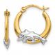 14k Yellow Gold Dolphin Hoop Earrings Ear Hoops Set Animal Sea Life Fine Jewelry For Women Gifts For Her