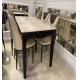 Scratch Resistant Artificial Marble Top Dining Table Set With Gold Plated Iron Pipe Keel