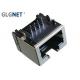 90° Right Angle One Port RJ45 Tab Up Without Magnetics Integrated Filter