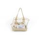 PU Leather Stitch PVC Clear Tote Bag Strong Bearing Capacity For Shopping / Pet Carry