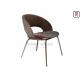 Hollowed Back Upholstered Dining Chair Chrome Color Stainless Steel Legs