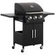 Propane Gas BBQ Grill with 3 Burners and Two Foldable Shelves 26.8kg Outdoor