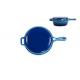 26*8cm Blue Cast Iron Casserole Pan 2 In 1 4.8kg  with One long handle