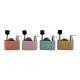 Rectangular Kitchen Cleaning Hand Soap Dispenser PP Cleaning Ball and S/S Brush with Rock Look Design