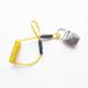Yellow Steel Spring Coil Lanyard With Metal Alligator Clip And Loop End
